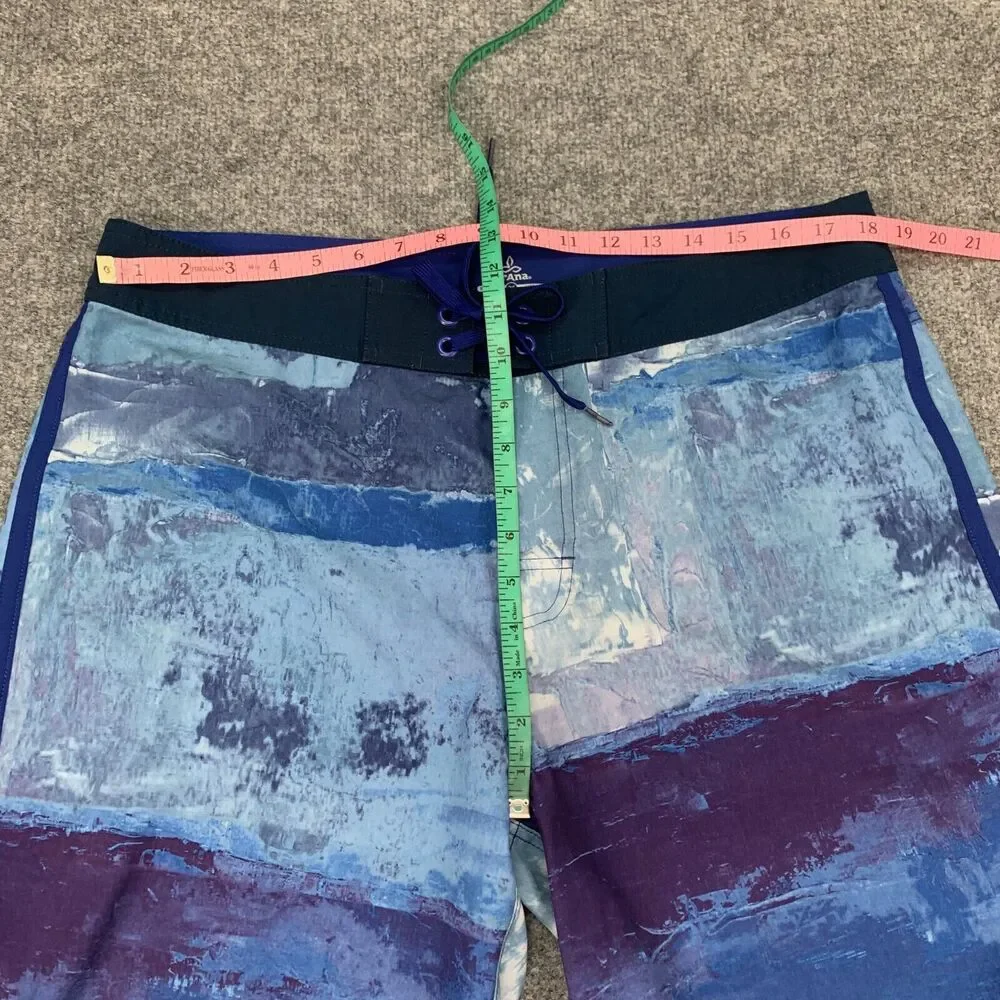 Prana Board Shorts Mens‎ 36 Dusky Skies Elliot High Seas Lightweight Surf Swim
